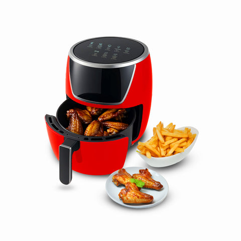 Fritadeira de ar quente 5l, 1500w, temperatura 80-200°C, com temporizador e ecrã LED