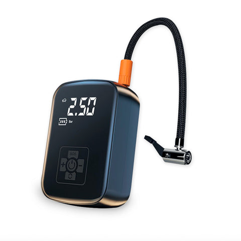 Insuflador elétrico portátil com lanterna e visor LCD para automóveis e bicicletas
