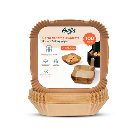 Conjunto de 100 un. de papel vegetal para fritadeira de ar quente - impermeável e resistente ao calor