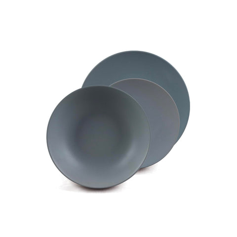 Serviço de Mesa 18 Peças em Porcelana Cinzento Mate