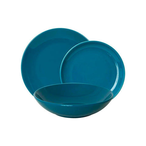 Serviço de Mesa de 18 Peças em Porcelana Twist Azul-petróleo