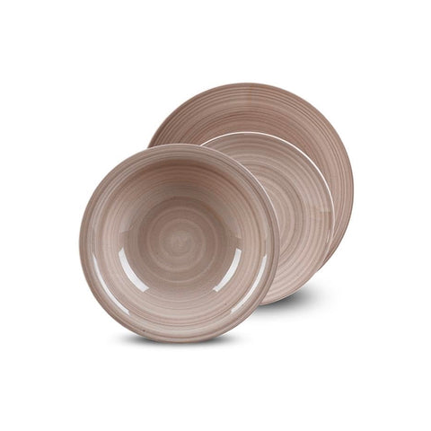 Serviço de pratos em porcelana Twist Tortora, 18 peças
