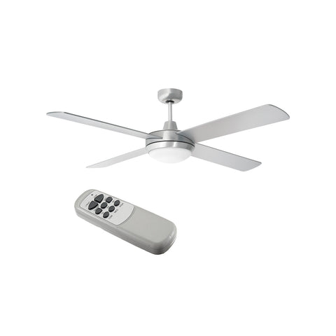 Ventoinha de teto branca, 4 pás, 3 velocidades, com luz e comando à distância, 60 W