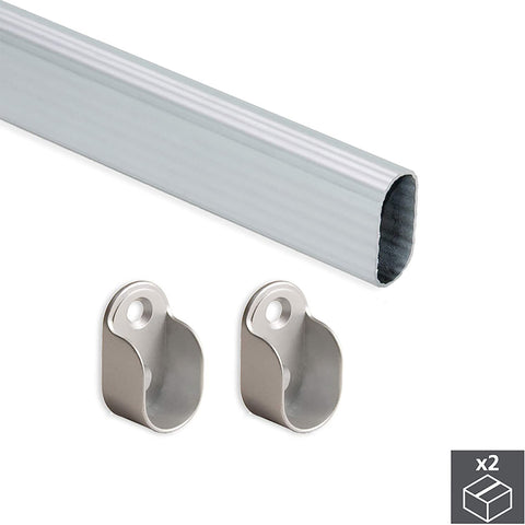 Varão para pendurar roupa no armário 30x15mm