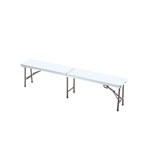 Banco de piquenique retangular dobrável 183x30x44cm Branco