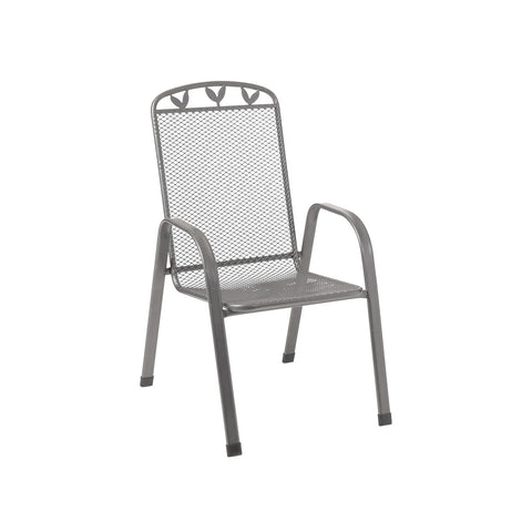 Cadeira de exterior em metal 56x69x98cm cinzenta