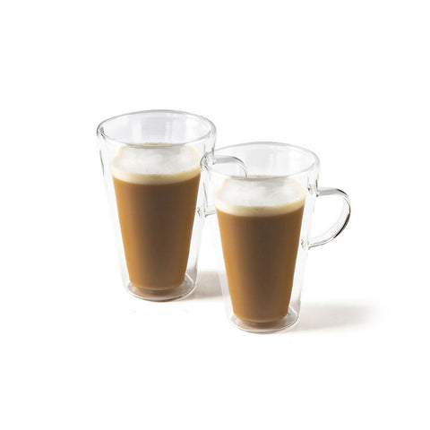 Conjunto de 2 chávenas de cappuccino em vidro 370ml