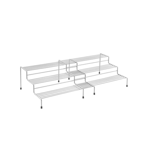 Conjunto de 2 prateleiras para especiarias com 3 níveis, 28/55x23x13cm