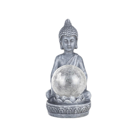 Buda porta-LED esférico multicolorido em poliresina, 20x8cm