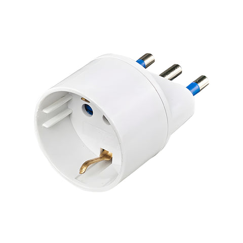 Adaptador Schuko Tomada 2p+T Ficha S17 16a 250v Branco