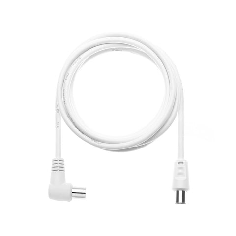 Extensão coaxial macho/macho para antena/TV 90° 3c-2v 3m branca