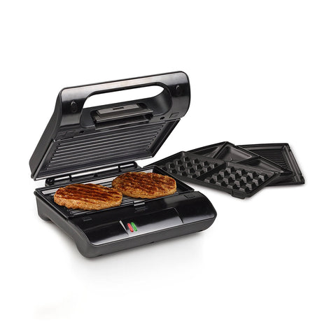 Máquina para waffles e sanduíches em aço inoxidável 800w