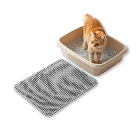 Tapete para caixa de areia de gato com recolha de areia, favo de mel 90x60 cm