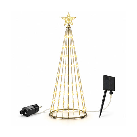 Árvore de Natal luminosa de 150 cm com 170 LED e painel solar
