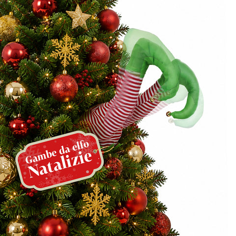 Pai Natal preso na árvore com pernas animadas e música