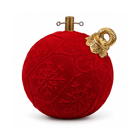 Base de árvore de Natal em forma de bola vermelha, Ø42 cm, com efeito de veludo