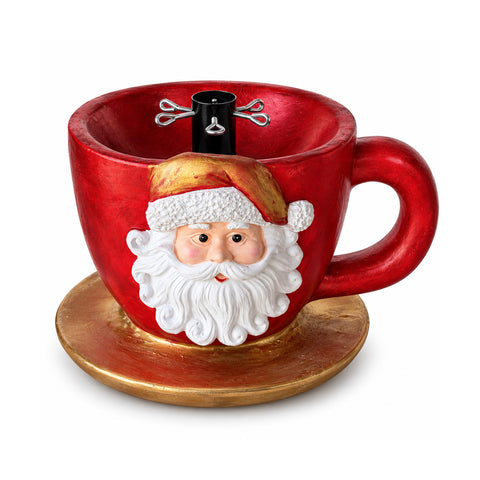 saint joy base per albero di natale a forma di tazza con babbo natale in rilievo foro universale 4 cm per fusti fino a 180 cm peso 6 kg ean 8056819081060
