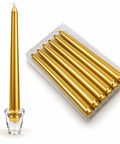 saint joy candele slim natalizie per centrotavola e candelabri set da 6 2 colori altezza 20 cm cera di paraffina finitura lucida effetto metallico ean 8056819080995