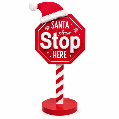 saint joy cartello santa stop here luminoso 51 cm decorazione natalizia led ean 8056819081176