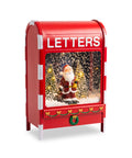 saint joy cassetta postale natalizia luminosa con effetto neve musica e luci led decorazione babbo natale in plastica 24x15x37 cm a batterie o usb ean 8050043127891