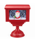 saint joy lampione decorativo natalizio a cassetta postale con effetto neve luci led e musica 2 varianti babbo natale o orsetto altezza 41 cm a batterie ean 8056819080834