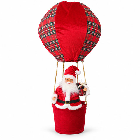 Balão de ar quente natalício com o Pai Natal ou um Gnomo, LED 92 cm