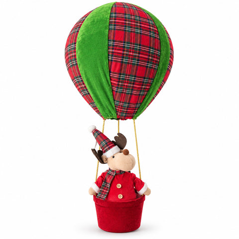 Balão de ar quente natalício luminoso com rena ou cãozinho, 92 cm