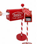 saint joy northpost portalettere natalizio da terra in metallo rosso palo a righe sportello apribile per raccogliere le letterine di natale ean 8050043127808
