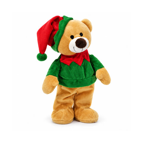 Urso de peluche natalício que dança com música H33 cm