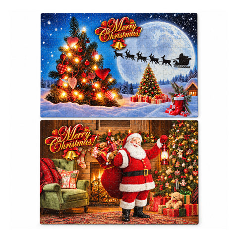 saint joy puzzle di natale 300 pezzi 2 soggetti assortiti spediti in modo casuale scena natalizia con decorazioni festive in carta misure 525x367 cm ean 8056819081084