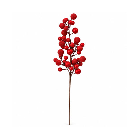 Ramo artificial com bagas em vermelho 65cm ou dourado 60 cm, decoração de Natal