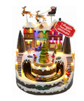 saint joy villaggio natalizio luminoso xmas town a batteria con luci led musica albero rotante trenino in movimento e slitta di babbo natale 27x25x34 cm ean 8050043127693