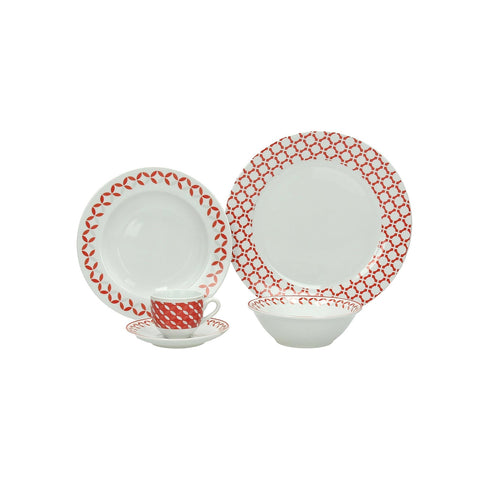 Conjunto de 18 pratos de porcelana Olimpia Gilda