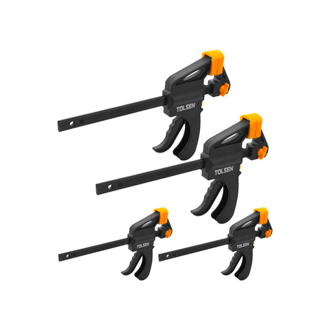 Conjunto de 4 grampos de aperto com roquete e almofadas antiderrapantes 10-15cm
