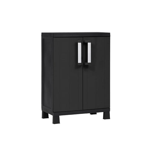 Armário baixo com 2 portas e 2 prateleiras reguláveis, 65x37x93cm