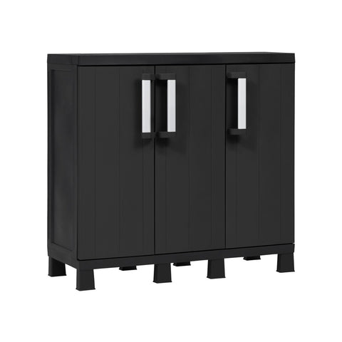 Armário baixo com 3 portas e 2 prateleiras reguláveis, 97x37x93cm