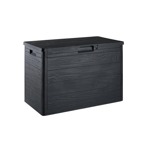 Arca de arrumação para exterior 160L – efeito madeira, compacta e robusta