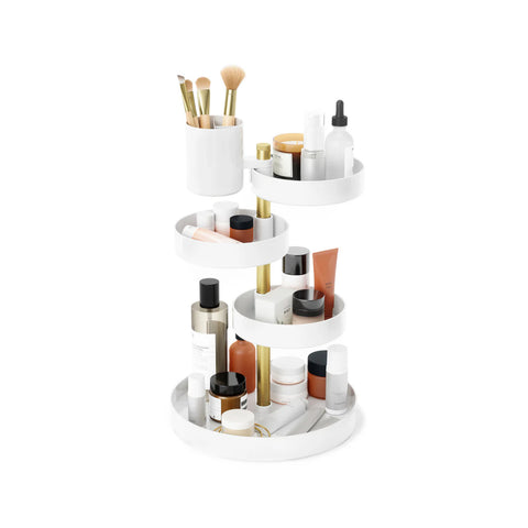 Organizador de cosméticos com 5 prateleiras giratórias 23x35cm