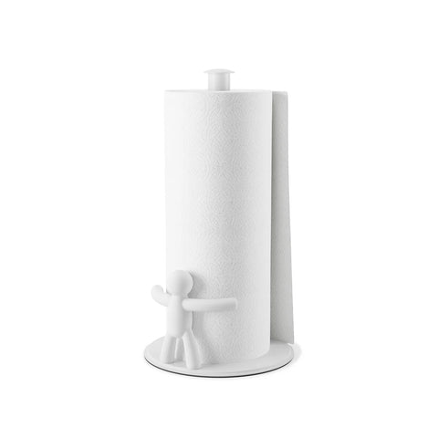 Suporte de rolo de cozinha em aço branco