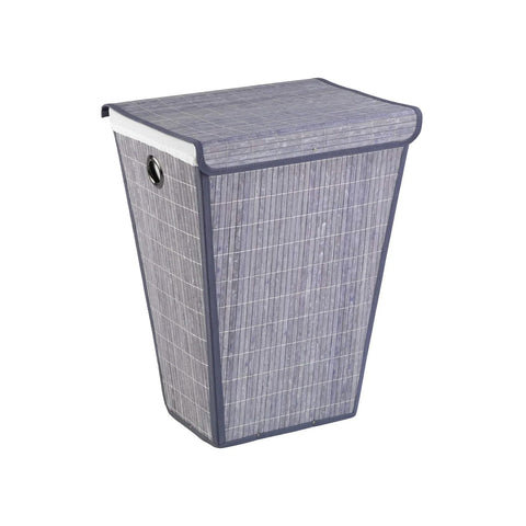 Cesto de roupa suja de bambu cónico cinzento