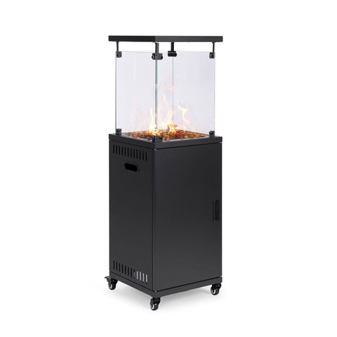 Lareira a gás de exterior com rocha vulcânica e rodas – 12kW