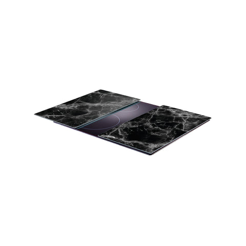 Conjunto de 2 placas tapa-bicos para placas de cozinha em mármore preto