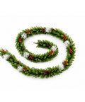 saint joy festone natalizio 150 cm con pigne e bacche rosse rami modellabili ean 8050043127976