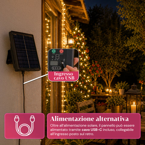 saint joy luci natalizie da esterno solari con telecomando 4 lunghezze ean 8050043128454