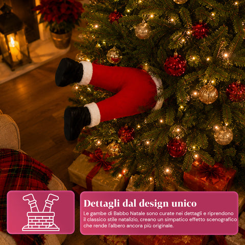 saint joy babbo natale incastrato nellalbero con gambe animate e musica ean 8050043128041