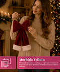 saint joy fiocco albero di natale in velluto rosso con doppia coda 2 misure ean 8050043128515