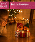 saint joy orsetto natalizio in poliresina con pacco regalo 2 varianti luci led puntuali alimentazione a batterie finiture curate base stabile ean 8050043127846