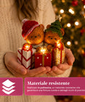 saint joy orsetto natalizio in poliresina con pacco regalo 2 varianti luci led puntuali alimentazione a batterie finiture curate base stabile ean 8050043127846
