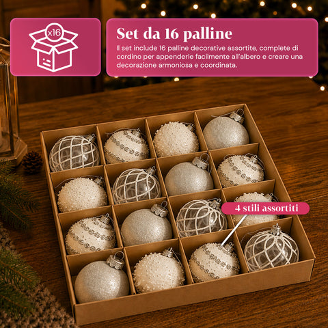 saint joy palline di natale set 16 pezzi assortiti a6 cm oro o argento ean 8050043128249