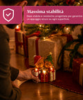 saint joy orsetto natalizio in poliresina con pacco regalo 2 varianti luci led puntuali alimentazione a batterie finiture curate base stabile ean 8050043127846